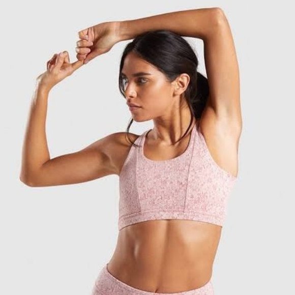Gymshark Other - Gymshark Fleur Texture Moroccan Brick Marled Athletic Sports Bra Size Medium EUC